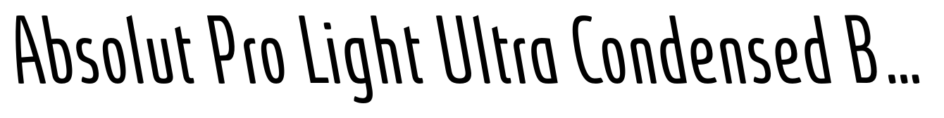 Absolut Pro Light Ultra Condensed Backslanted Italic